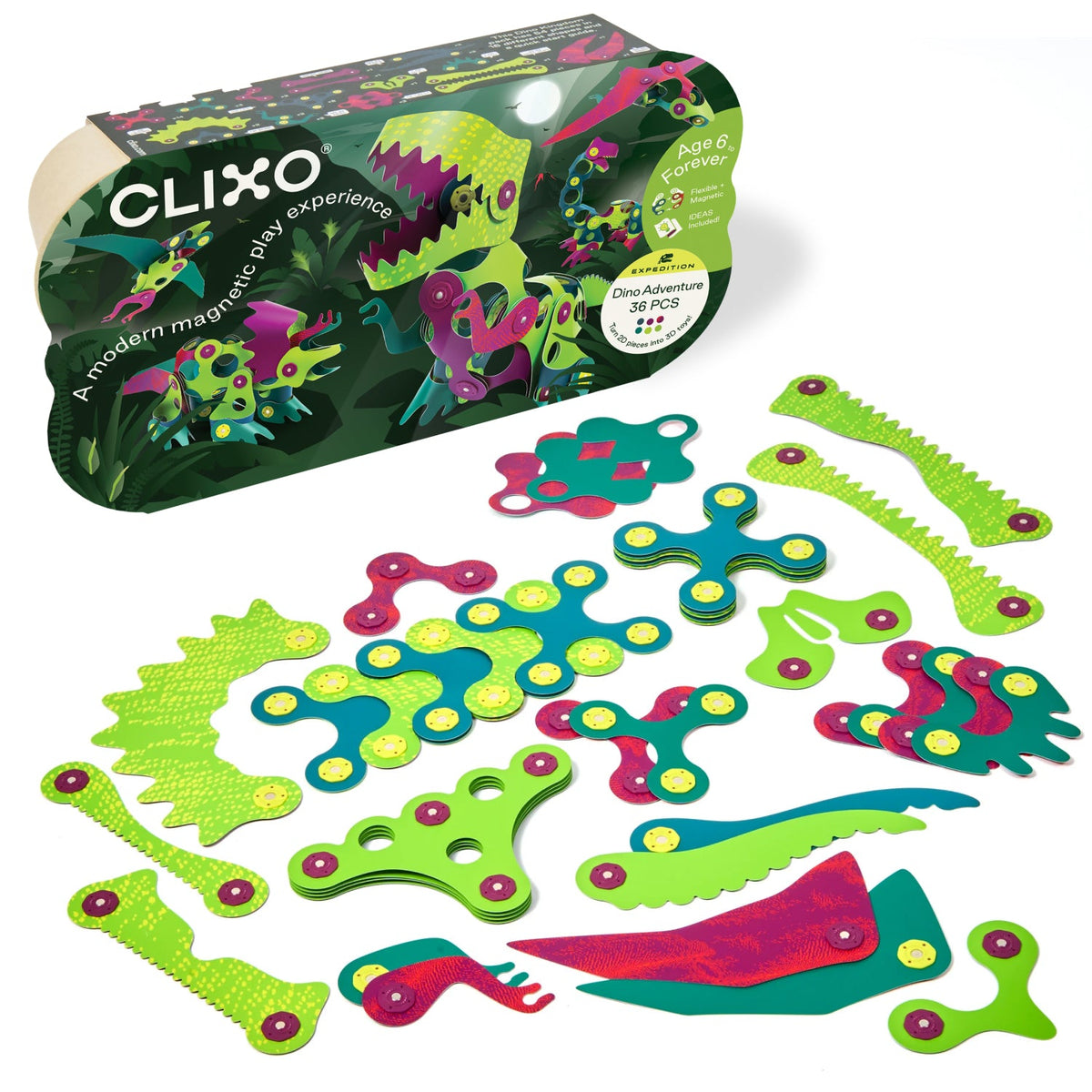 Clixo - Dino Adventure Pack - 36 stuks