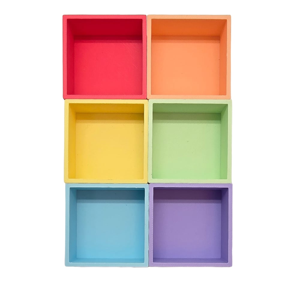 Grennn Mandigo regenboog pastel vierkant 6st