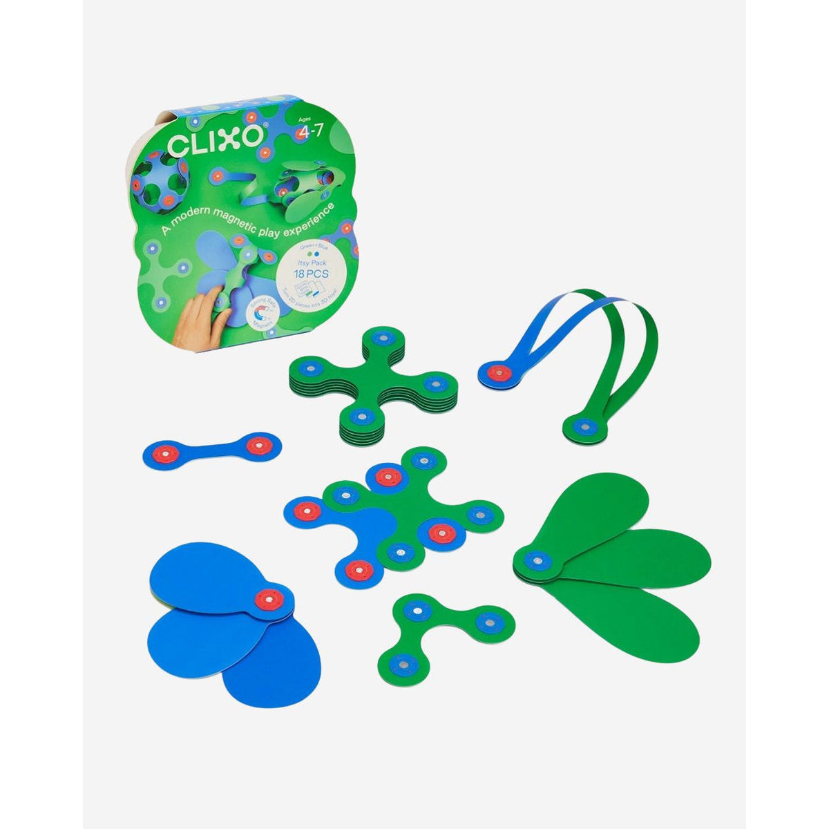 Clixo - Itsy Pack - Groen/Blauw - 18 stuks