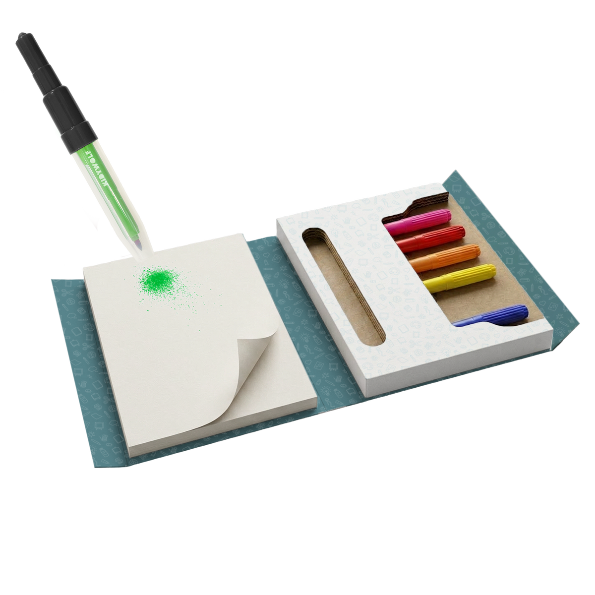 Kidywolf Kidydraw-Pad Kit | Blaasstiften en sjablonen
