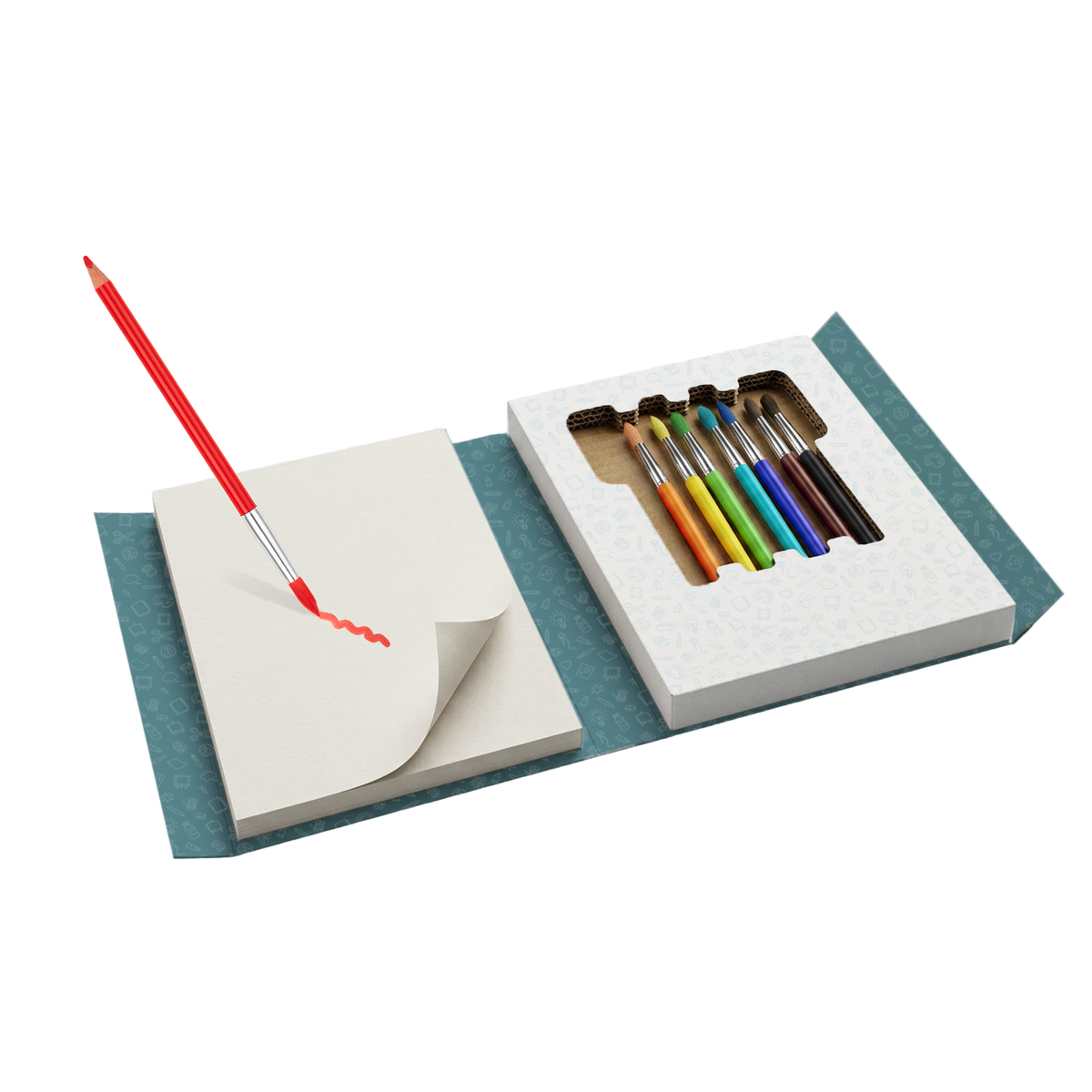 Kidywolf Kidydraw-Pad Kit | Aquarelpotloden en stickers