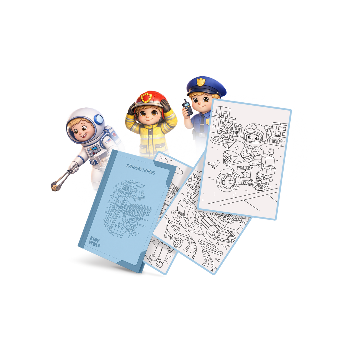 Kidywolf Kidydraw Pad | Refill Everyday Heroes | 6+