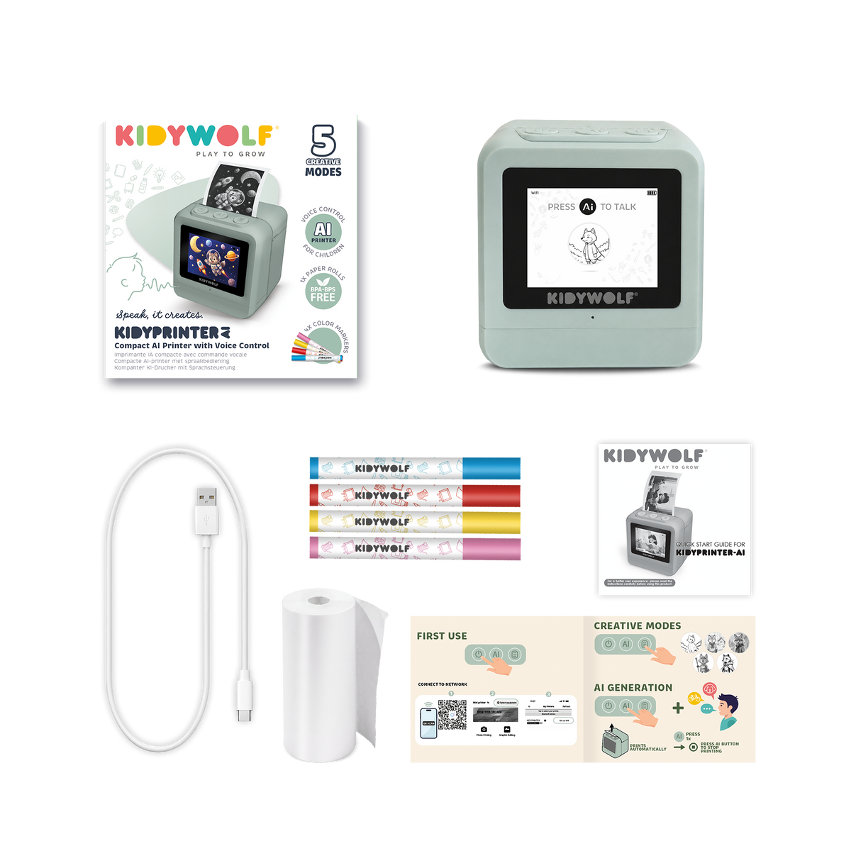 Kidywolf KIDYPRINTER-AI – AI-printer voor kinderen