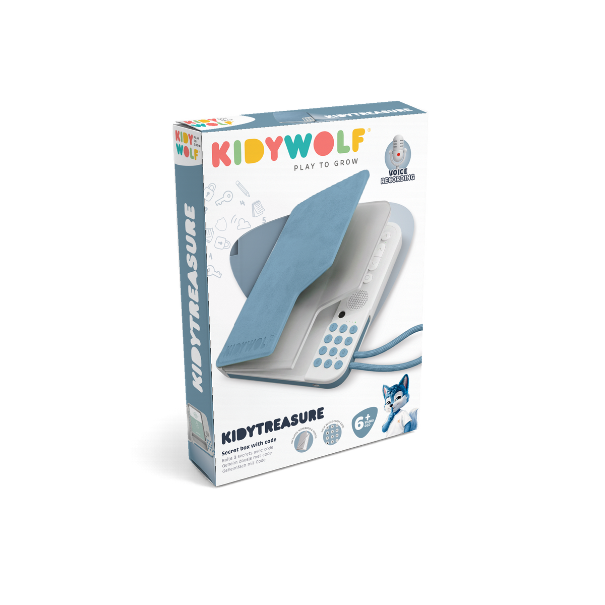 Kidywolf Kidytreasure geheim dagboek met cijfercode blauw