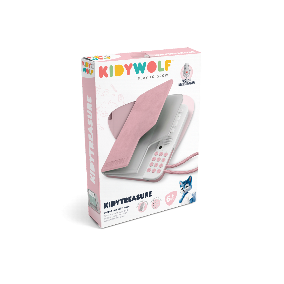 Kidywolf Kidytreasure geheim dagboek met cijfercode roze