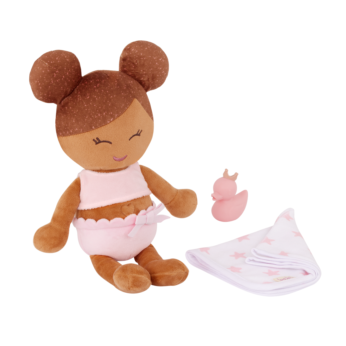 LullaBaby pluche badpop meisje 36 cm met lichtbruin haar
