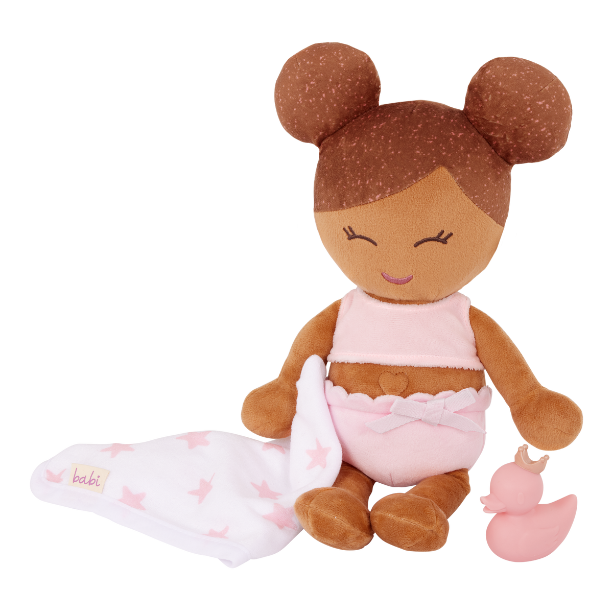 LullaBaby pluche badpop meisje 36 cm met lichtbruin haar