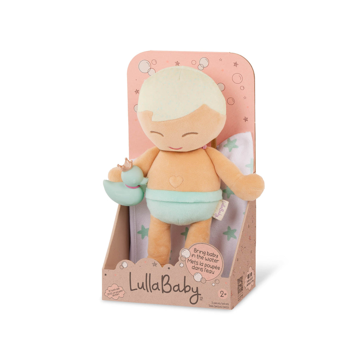 LullaBaby pluche badpop jongen 36 cm met blond haar