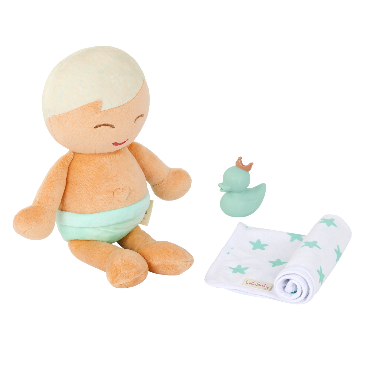 LullaBaby pluche badpop jongen 36 cm met blond haar