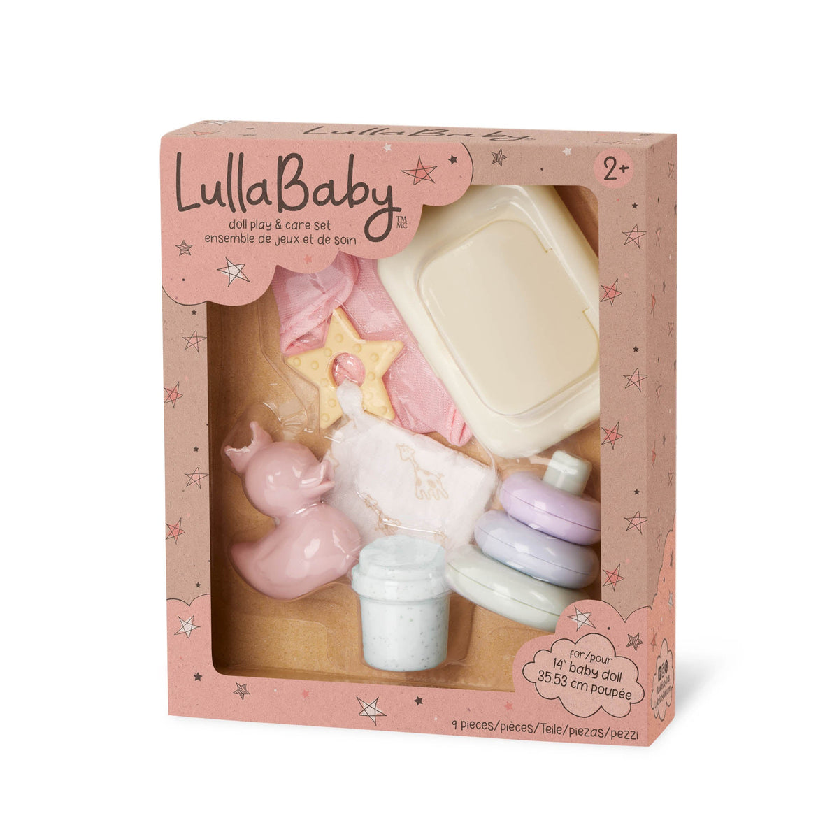 LullaBaby verzorgingsset voor poppen met luier en fopspeen
