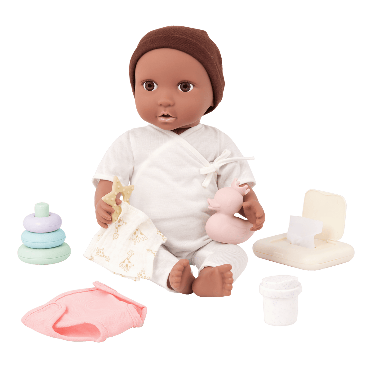 LullaBaby verzorgingsset voor poppen met luier en fopspeen