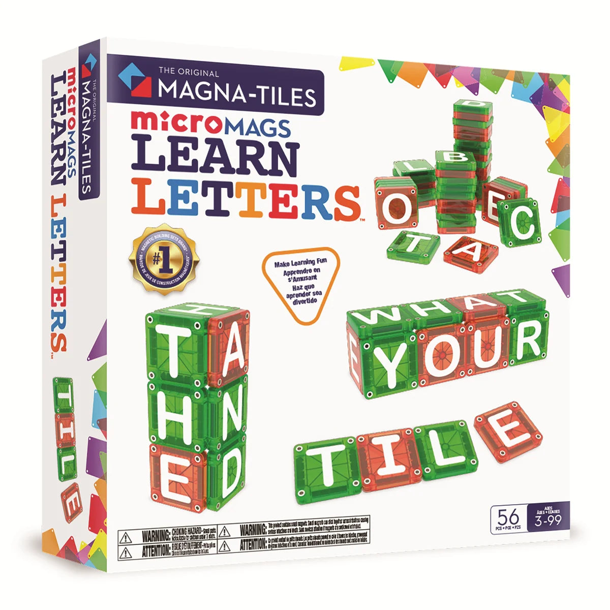 MAGNA-TILES® microMAGS Learn Letters 56 stuks