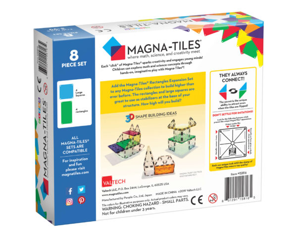 MagnaTiles Rectangles uitbreidingsset 8 stuks