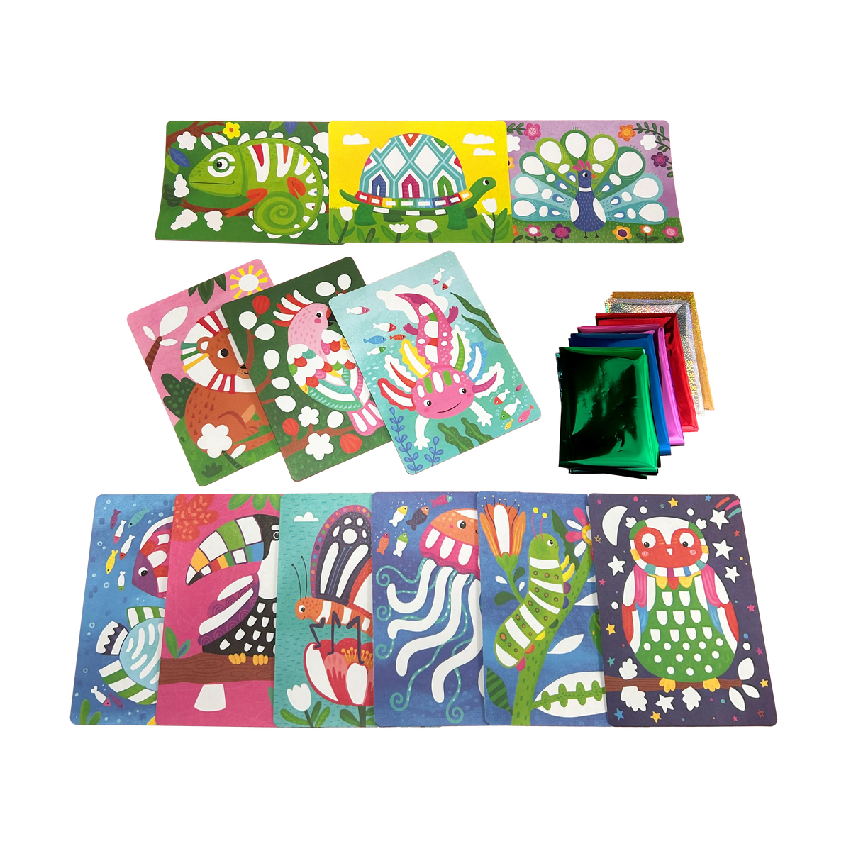 Ooly - Foil-tastic Awesome Animals - Folie- en kleurset dieren