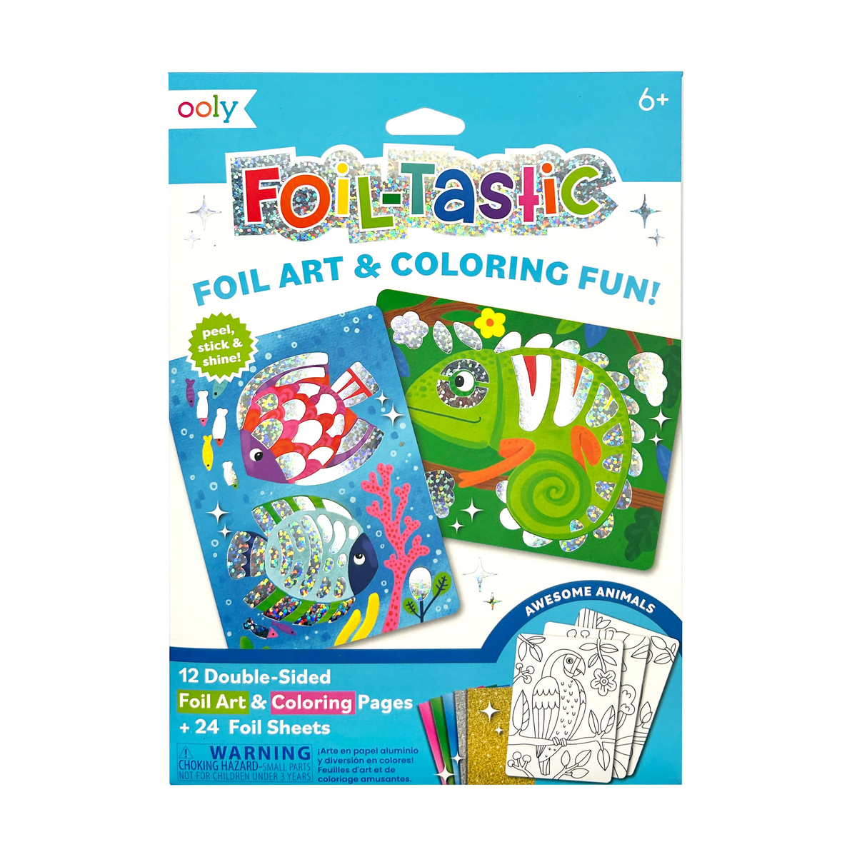 Ooly - Foil-tastic Awesome Animals - Folie- en kleurset dieren