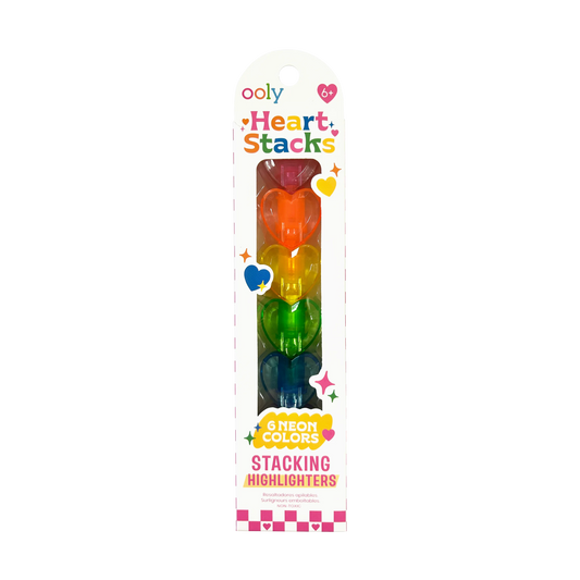 Ooly - Heart Stacks Stacking Highlighters - Stapelbare markeerstiften 6 kleuren