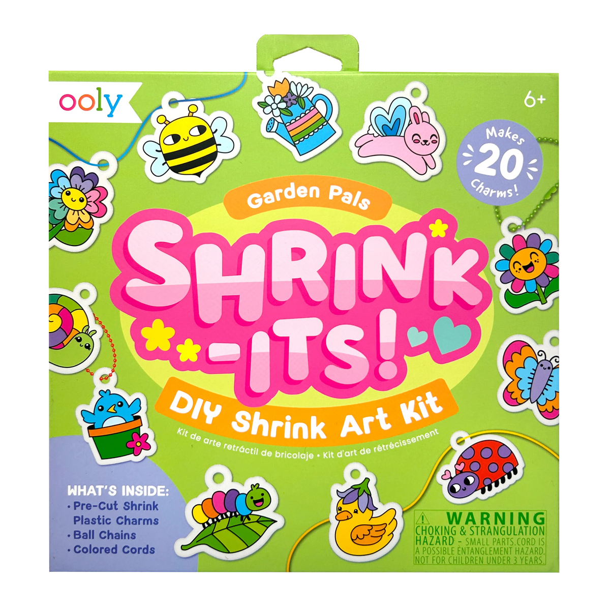 Ooly - Shrink-Its Garden Pals - Krimpfolie knutselset 20 bedeltjes