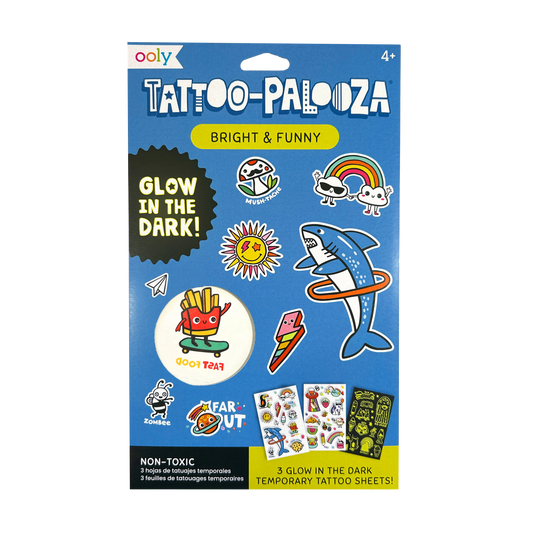 Ooly - Tattoo Palooza Glow Bright & Funny - Glow in the dark tattoos 3 vellen