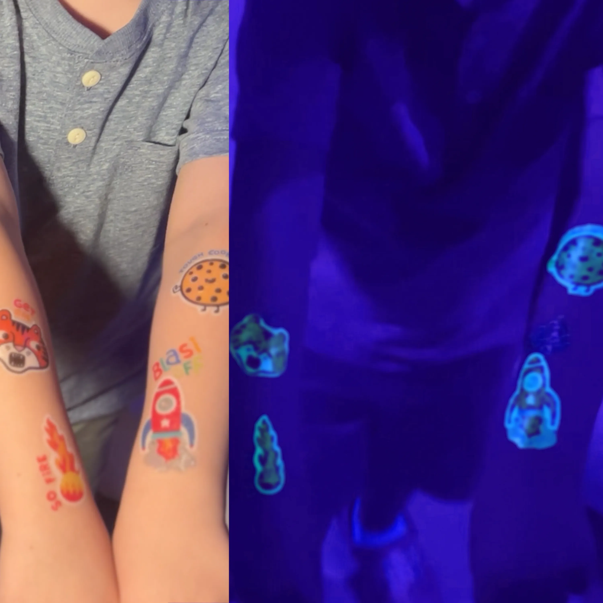 Ooly - Tattoo Palooza Glow Magic Moonbeams - Glow in the dark tattoos 3 vellen