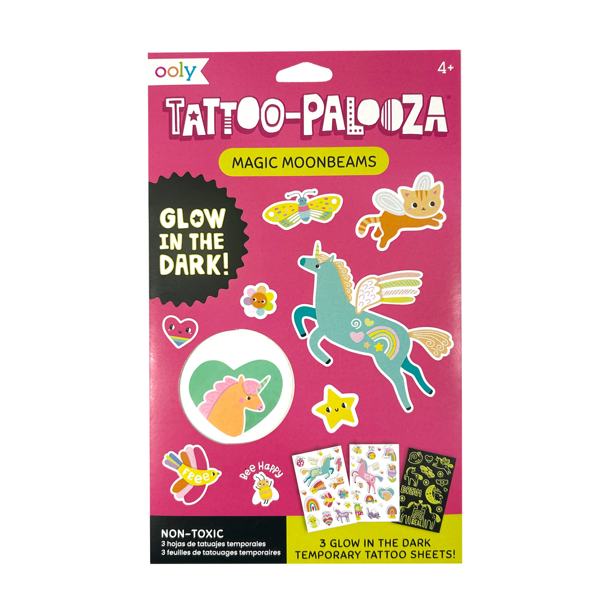 Ooly - Tattoo Palooza Glow Magic Moonbeams - Glow in the dark tattoos 3 vellen