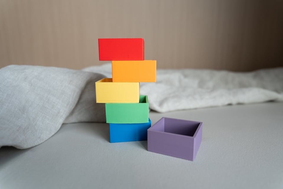 Grennn Mandigo regenboog vierkant 6st