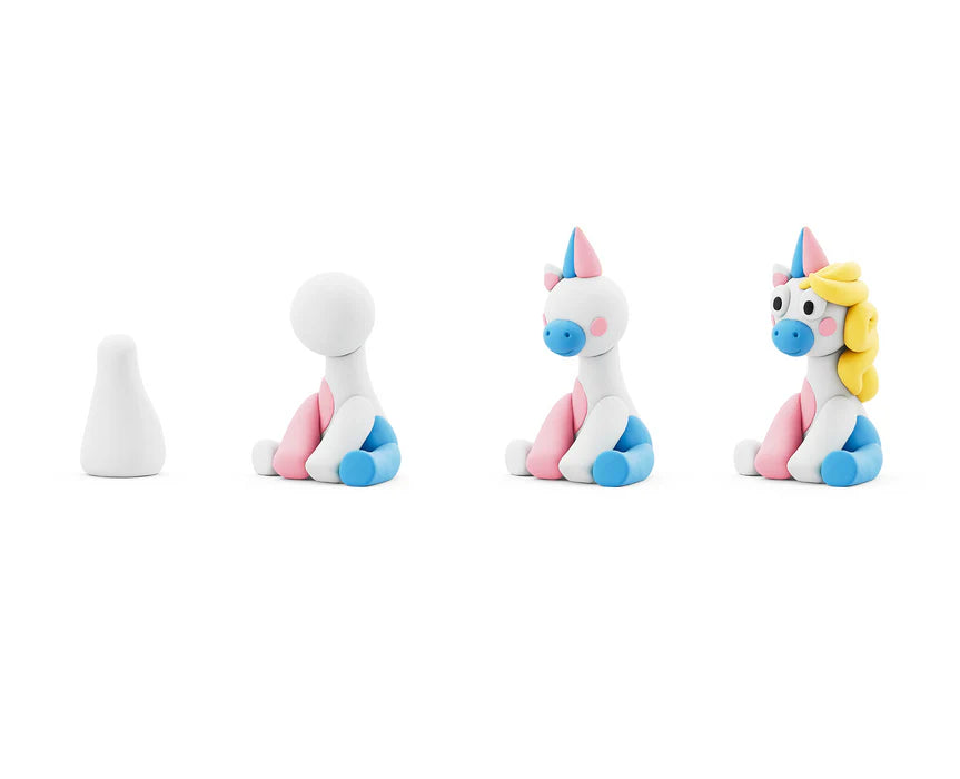 Heyclay -Rainbow unicorn lighty - 3 potjes