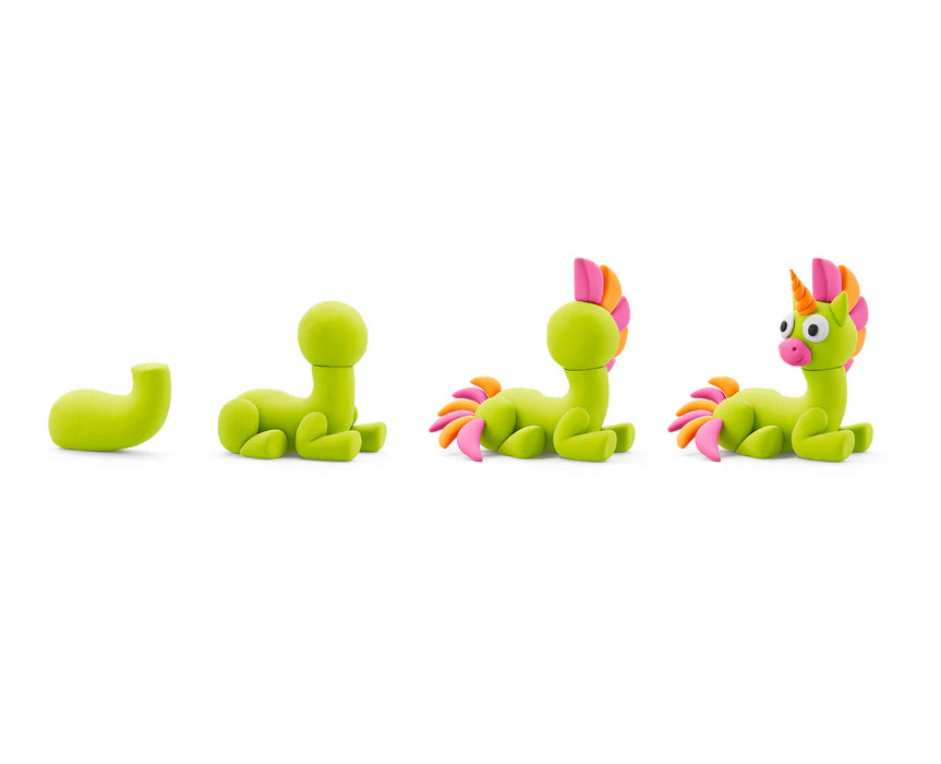 Heyclay -Rainbow unicorn Sparky - 3 potjes