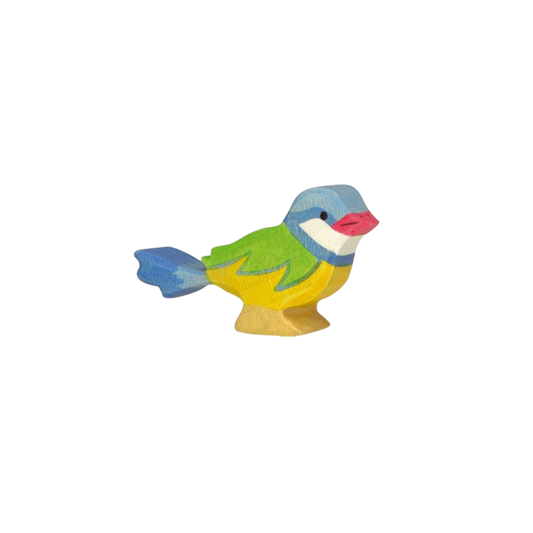 Houten speelfiguur pimpelmees