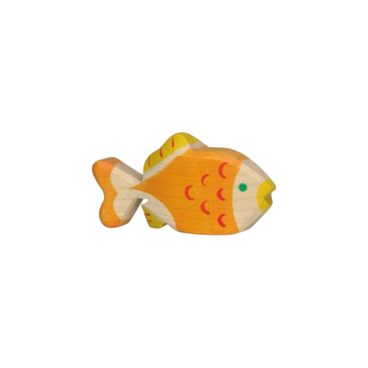 Houten speelfiguur goudvis