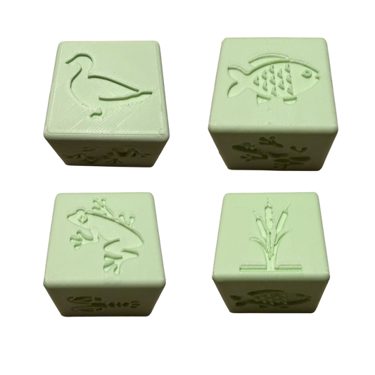 CYW kubus stempel Thema vijver muntgroen 4x4cm 1st.