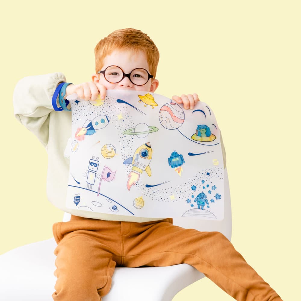 Super Petit |  placemat met 5 stiften | Space