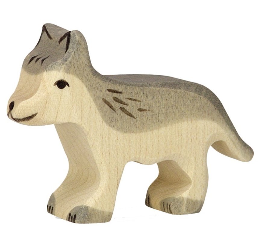 Holztiger houten speelfiguur wolf