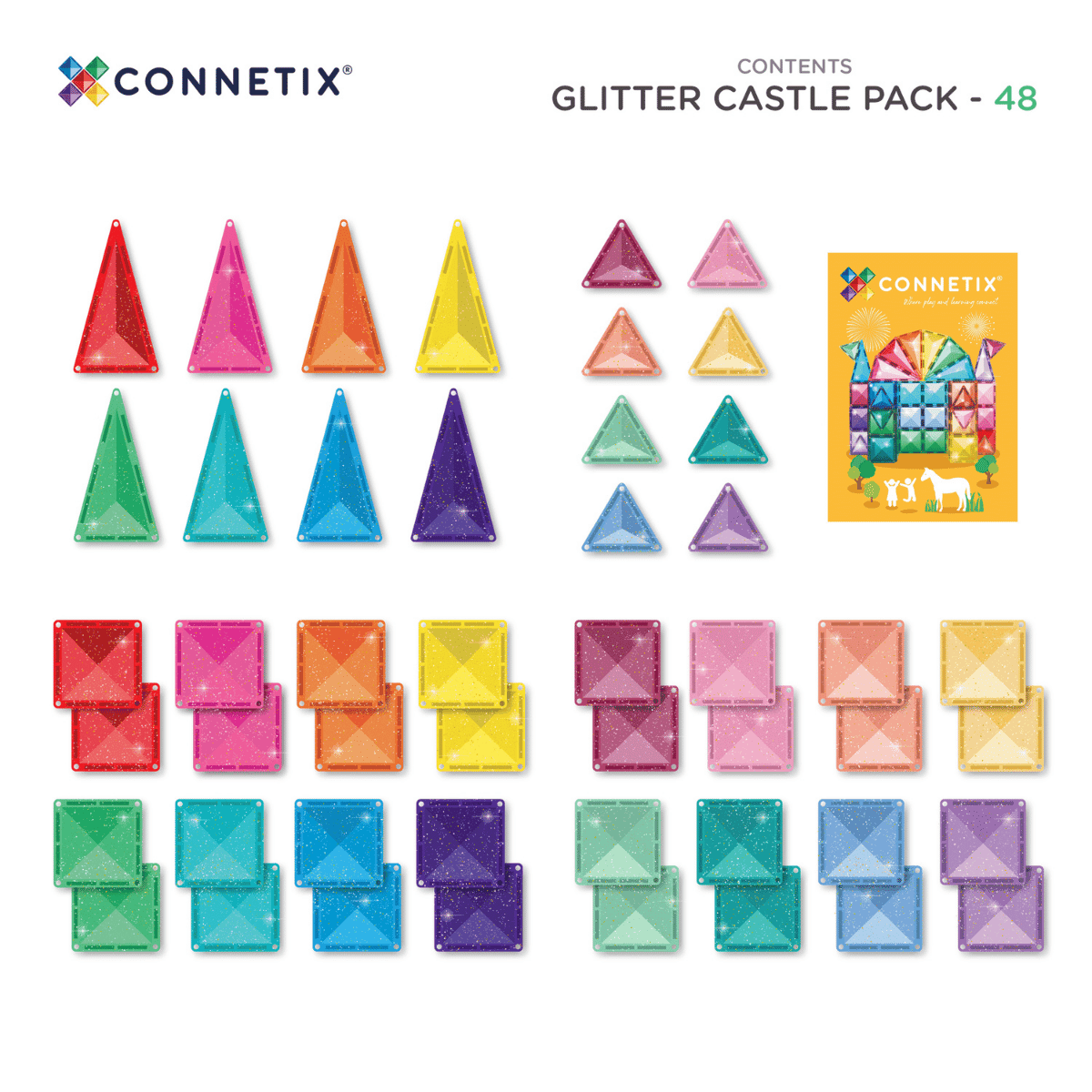 !! Pre - Order!! | Connetix Glitter Castle Pack 48 stuks