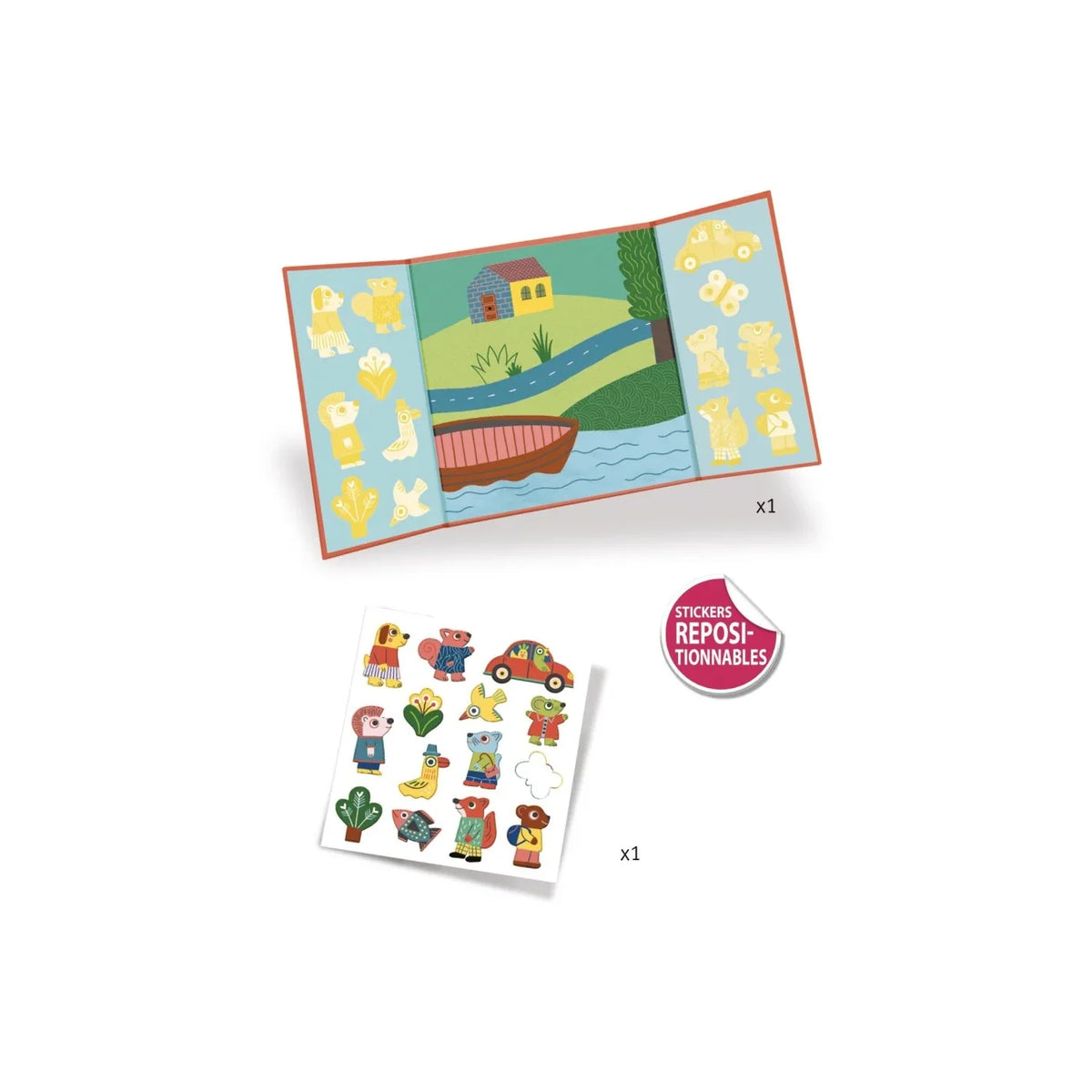 Djeco - Herbruikbare stickers - Les animaux