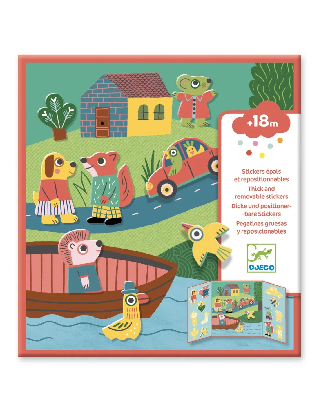 Djeco - Herbruikbare stickers - Les animaux