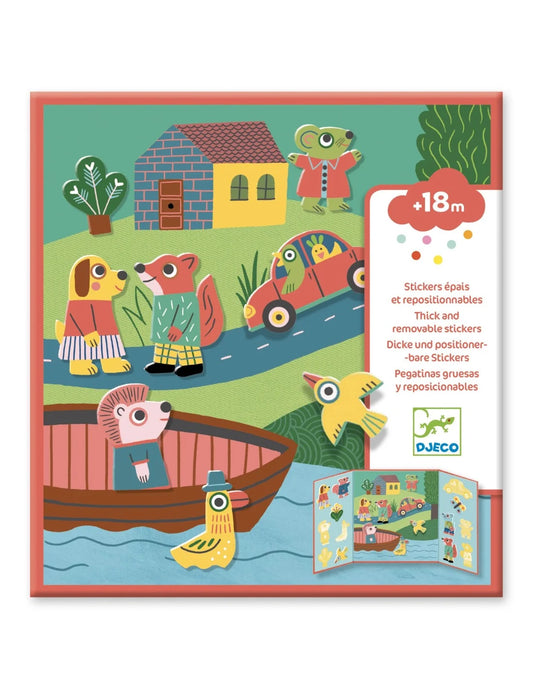 Djeco - Herbruikbare stickers - Les animaux