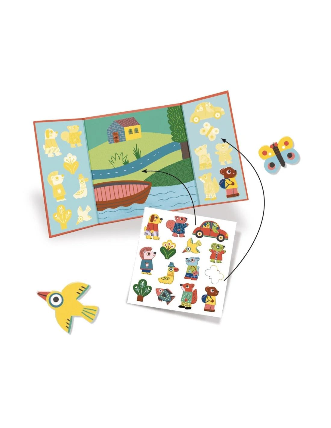 Djeco - Herbruikbare stickers - Les animaux