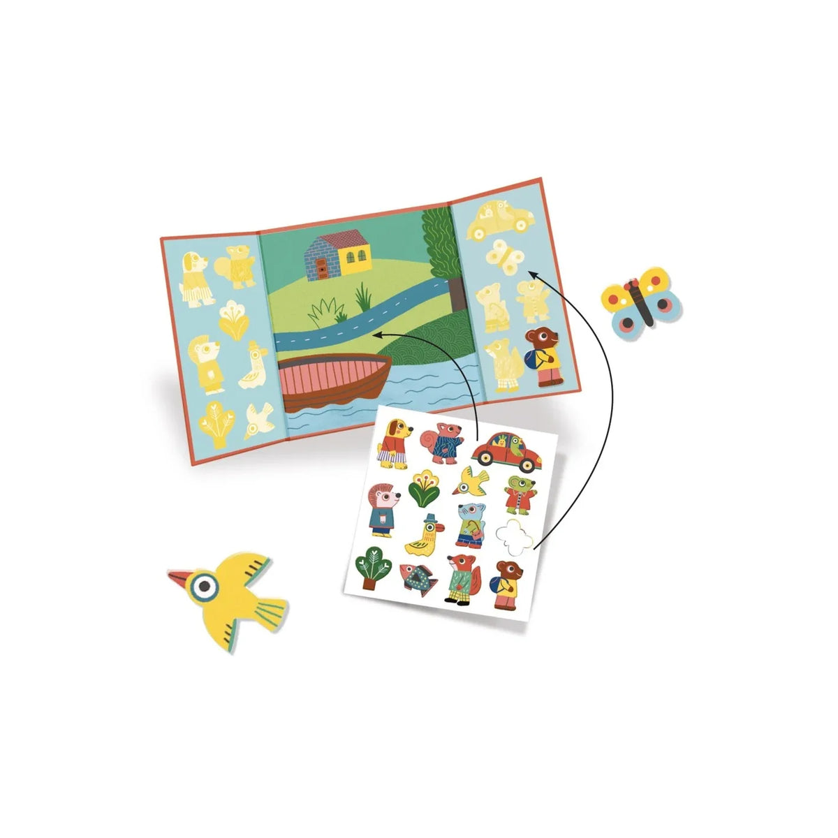Djeco - Herbruikbare stickers - Les animaux