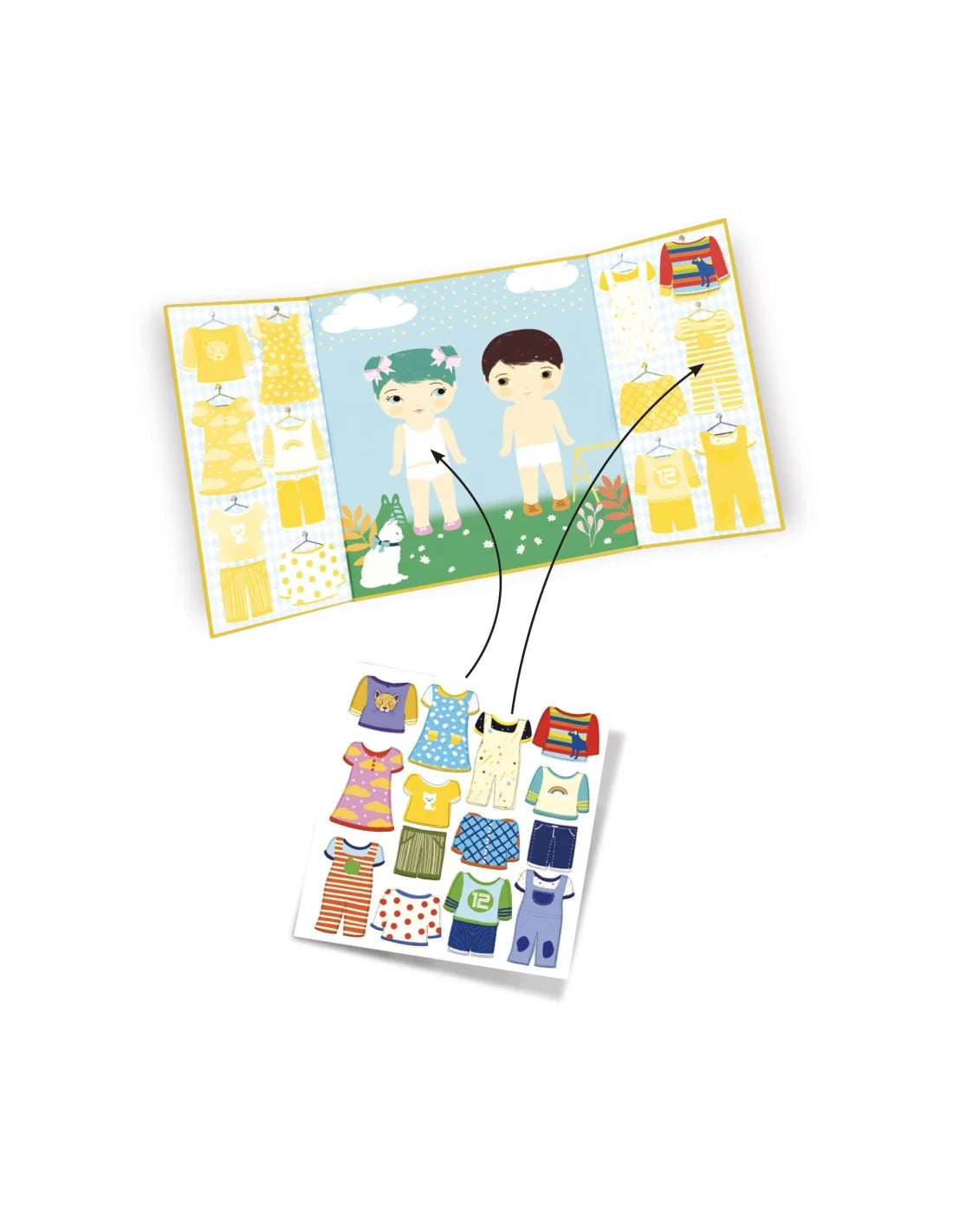 Djeco - Herbruikbare stickers - Les habits