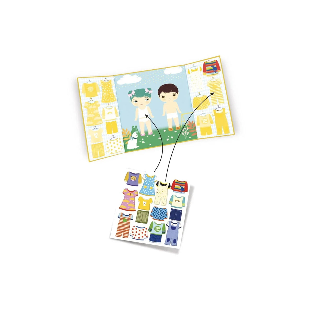 Djeco - Herbruikbare stickers - Les habits