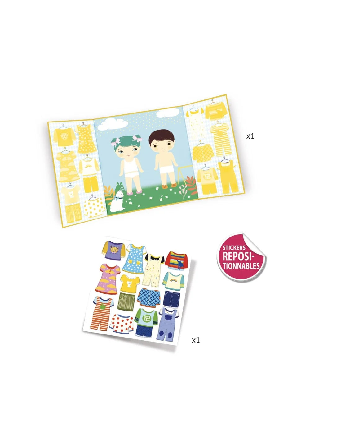 Djeco - Herbruikbare stickers - Les habits