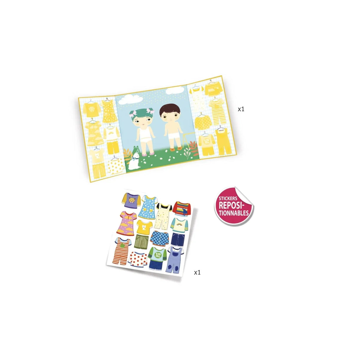 Djeco - Herbruikbare stickers - Les habits