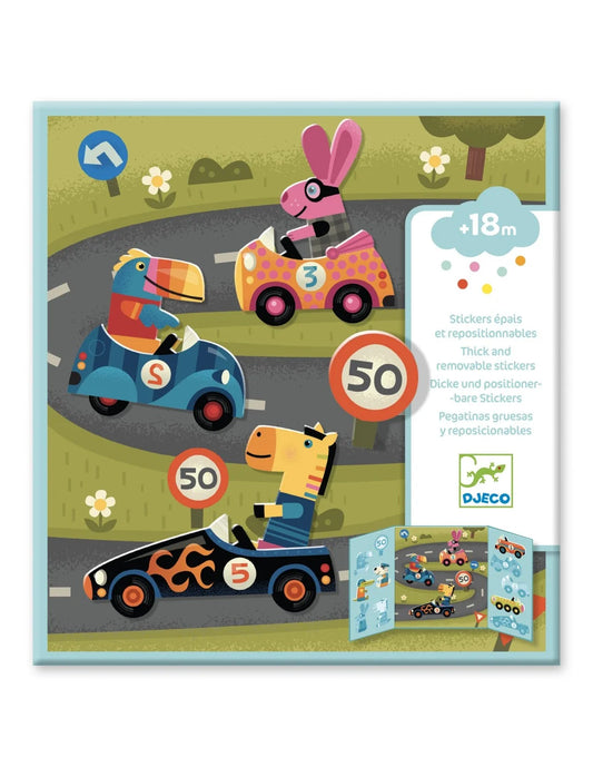 Djeco - Herbruikbare stickers - Les voitures