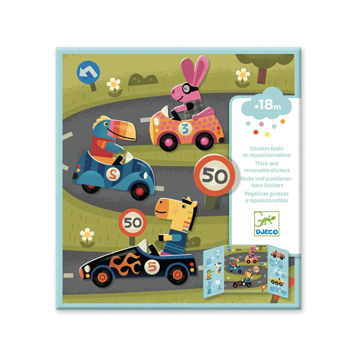 Djeco - Herbruikbare stickers - Les voitures