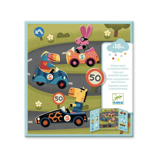 Djeco - Herbruikbare stickers - Les voitures