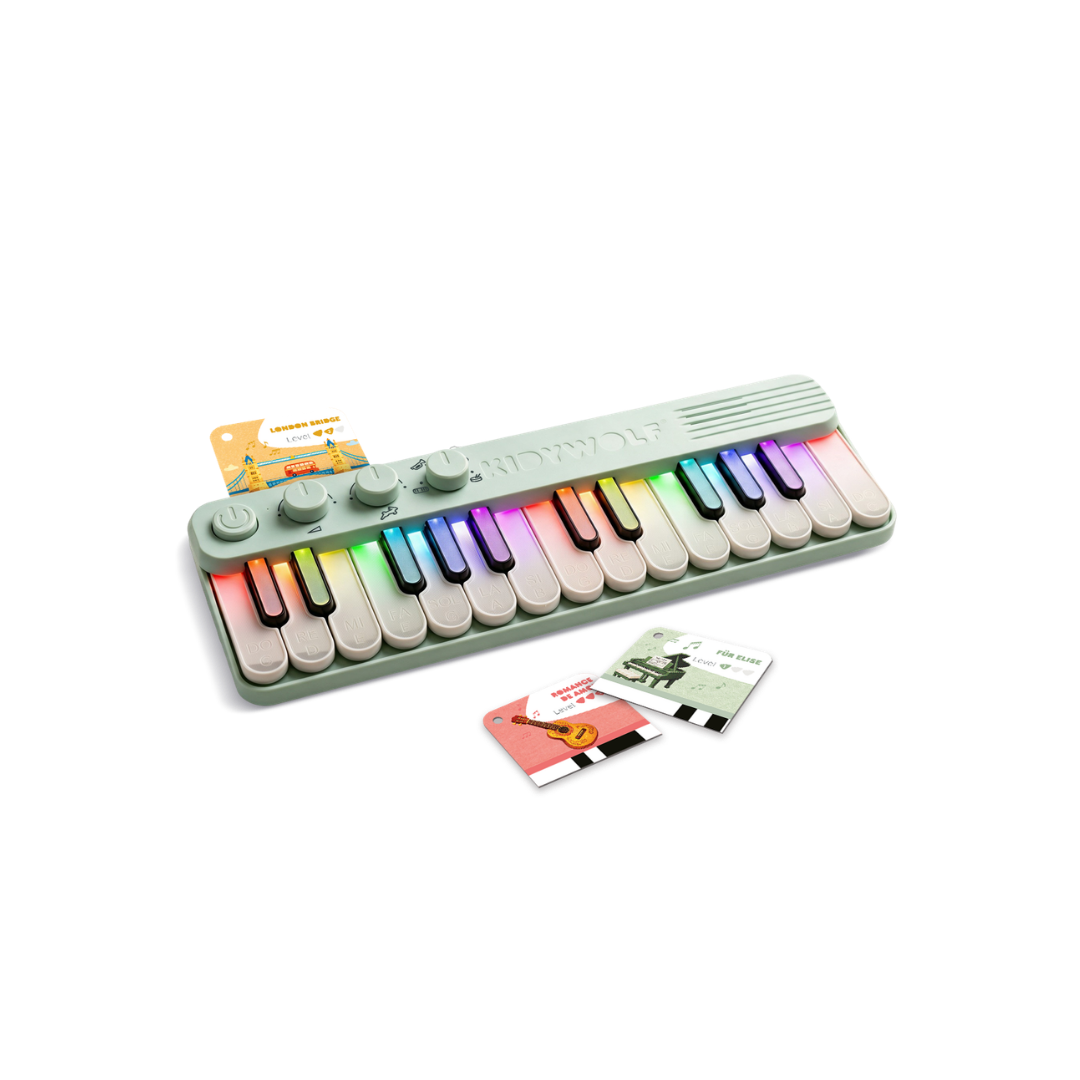 Kidywolf Kidypiano | Mini piano met verlichte toetsen | Groen