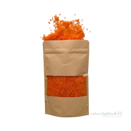 Natuurlijkleuk speelrijst oranje 500gram.