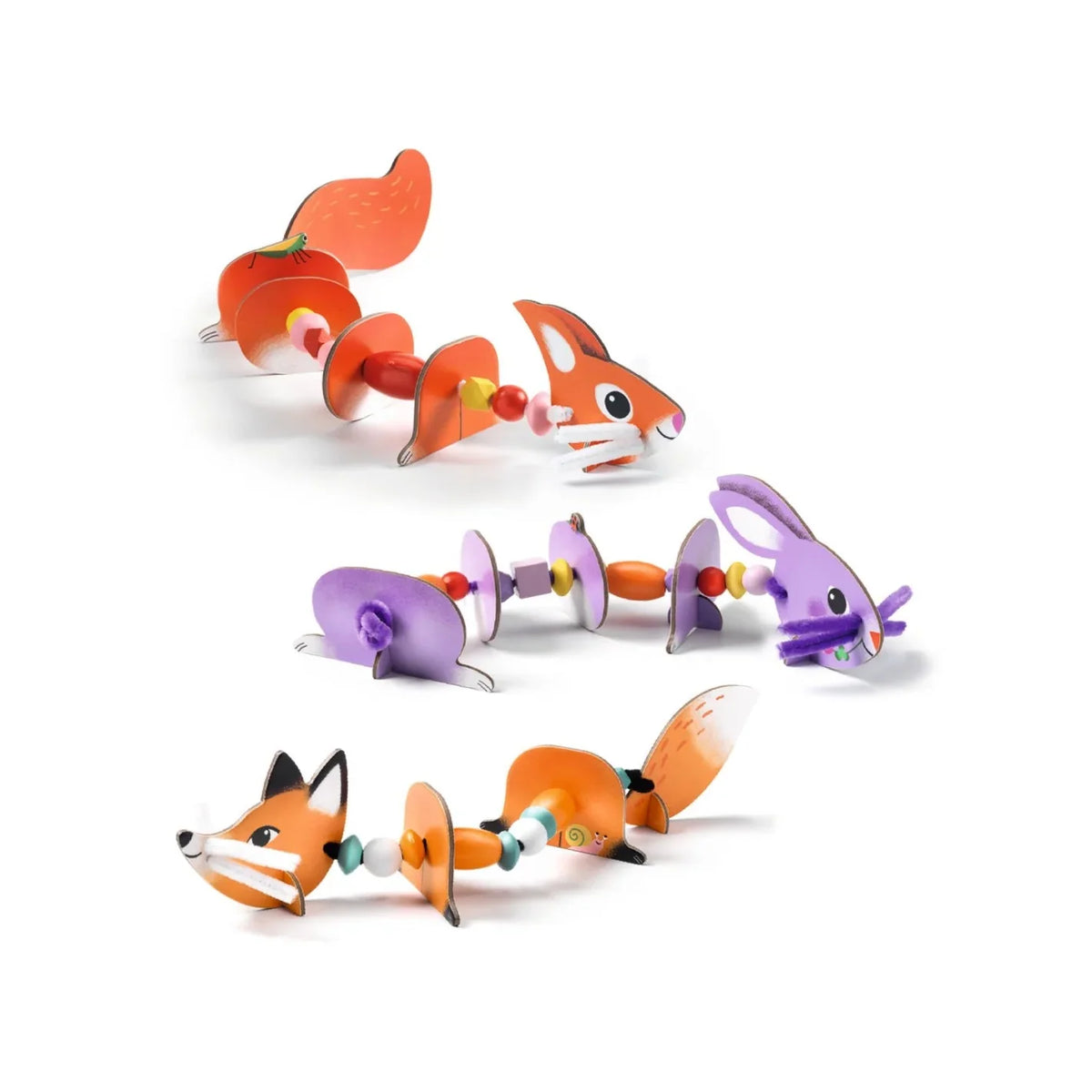 Djeco - Rijgen met chenilledraad - Schattige dieren