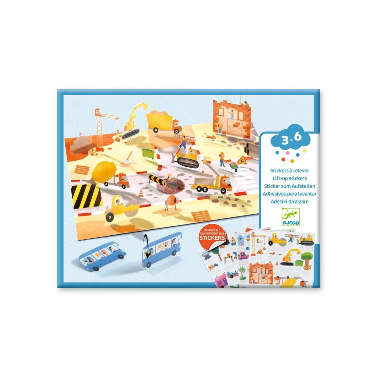 Djeco - Stickers om rechtop te zetten - Voertuigen