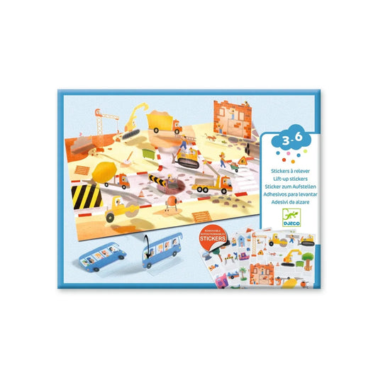 Djeco - Stickers om rechtop te zetten - Voertuigen